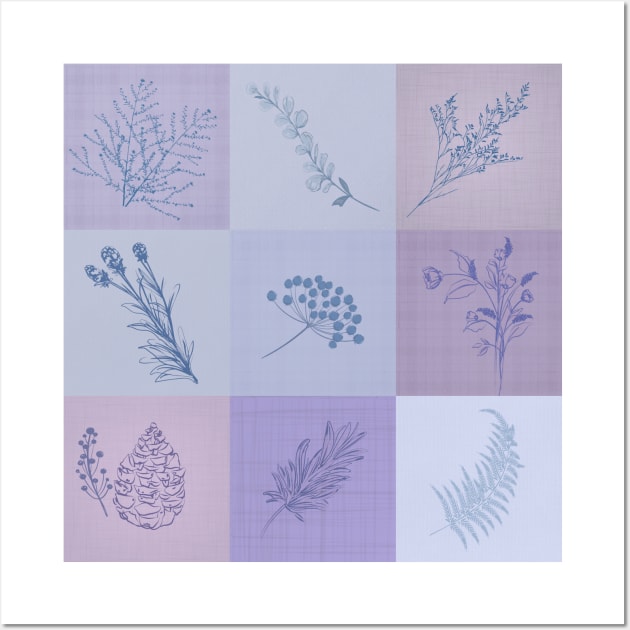Violet Flowers Classic Patterns Ideas 2022 Wall Art by i am Cuta